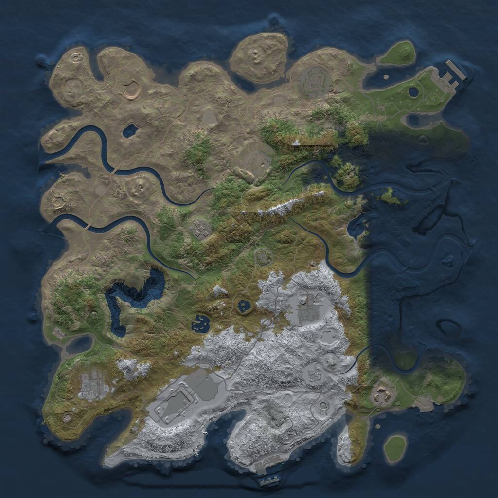 Rust Map: Procedural Map, Size: 4000, Seed: 2234387, 15 Monuments