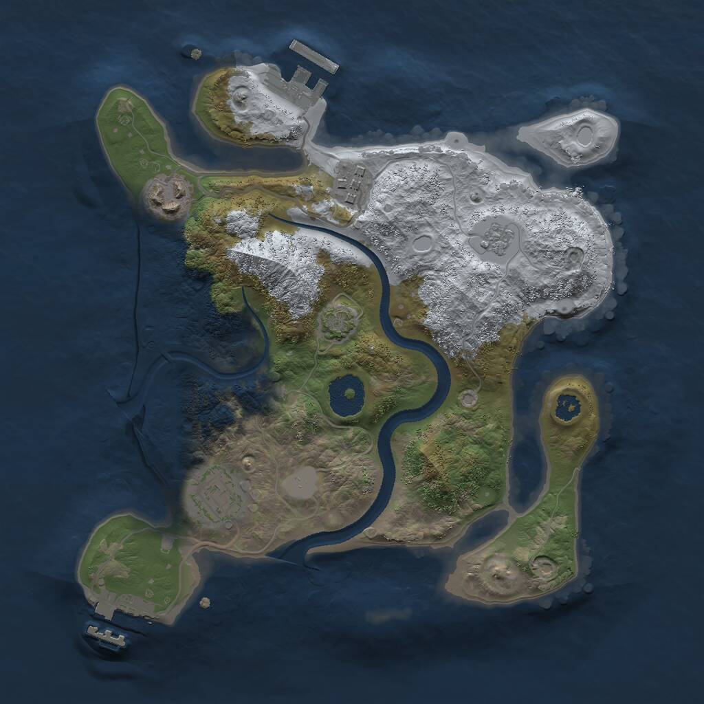 Rust Map: Procedural Map, Size: 2700, Seed: 1785240073, 8 Monuments