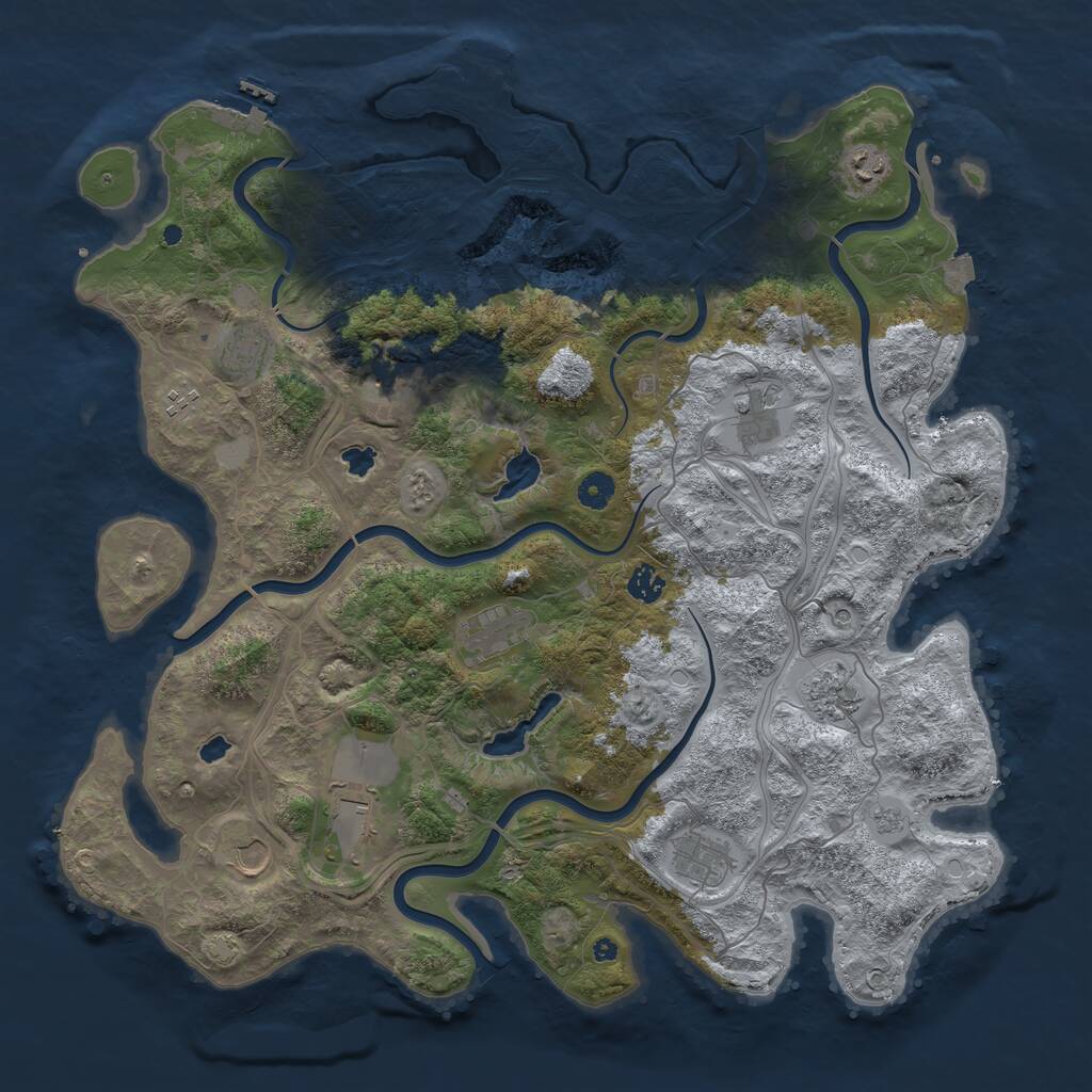 Rust Map: Procedural Map, Size: 4500, Seed: 9234116, 17 Monuments