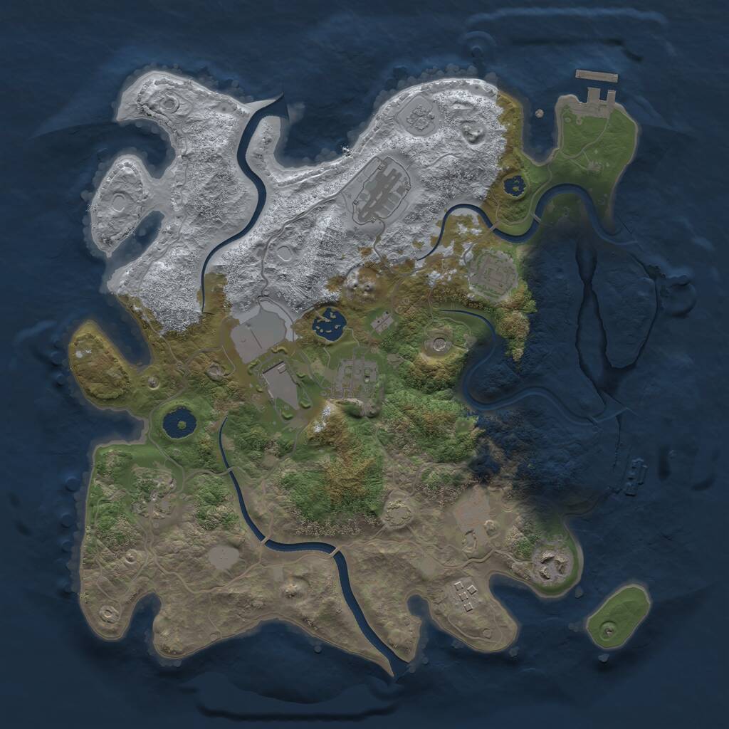 Rust Map: Procedural Map, Size: 3500, Seed: 540999, 15 Monuments