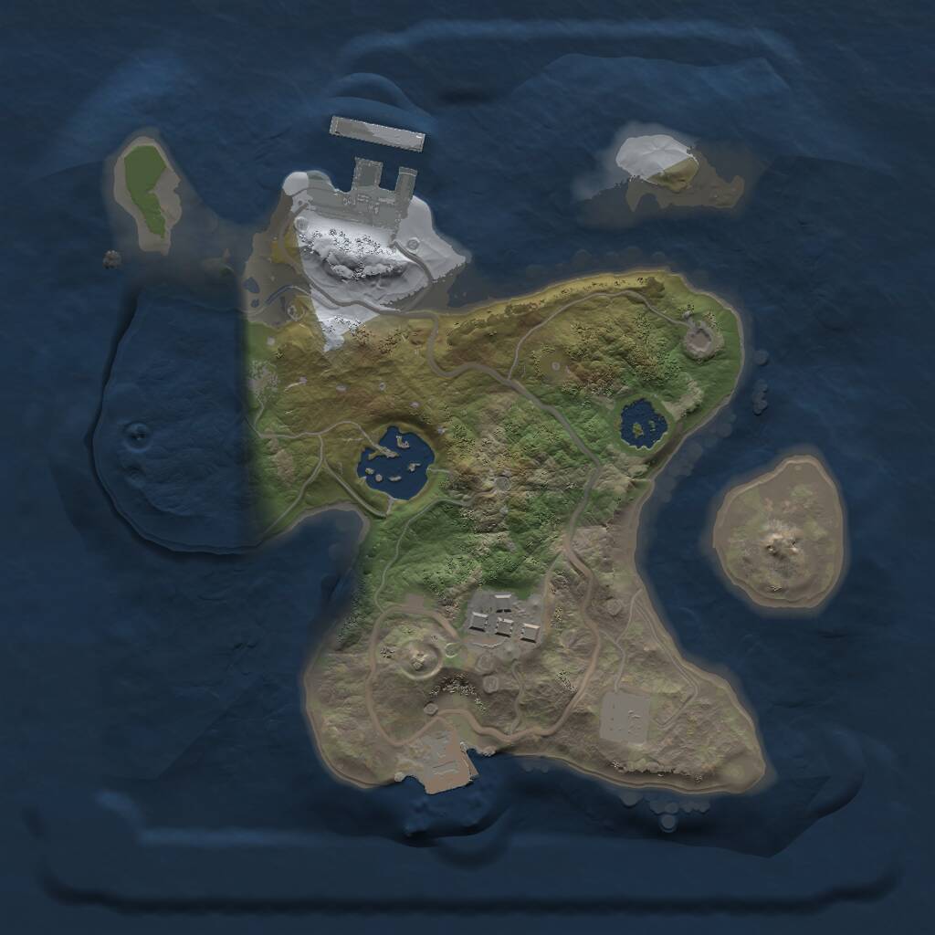 Rust Map: Procedural Map, Size: 2000, Seed: 2004, 4 Monuments