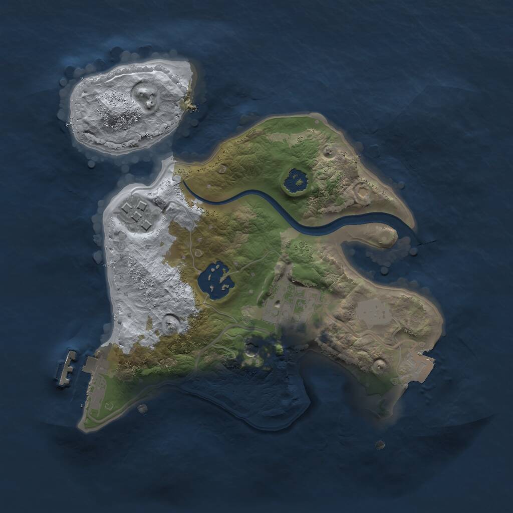 Rust Map: Procedural Map, Size: 2200, Seed: 830183772, 6 Monuments