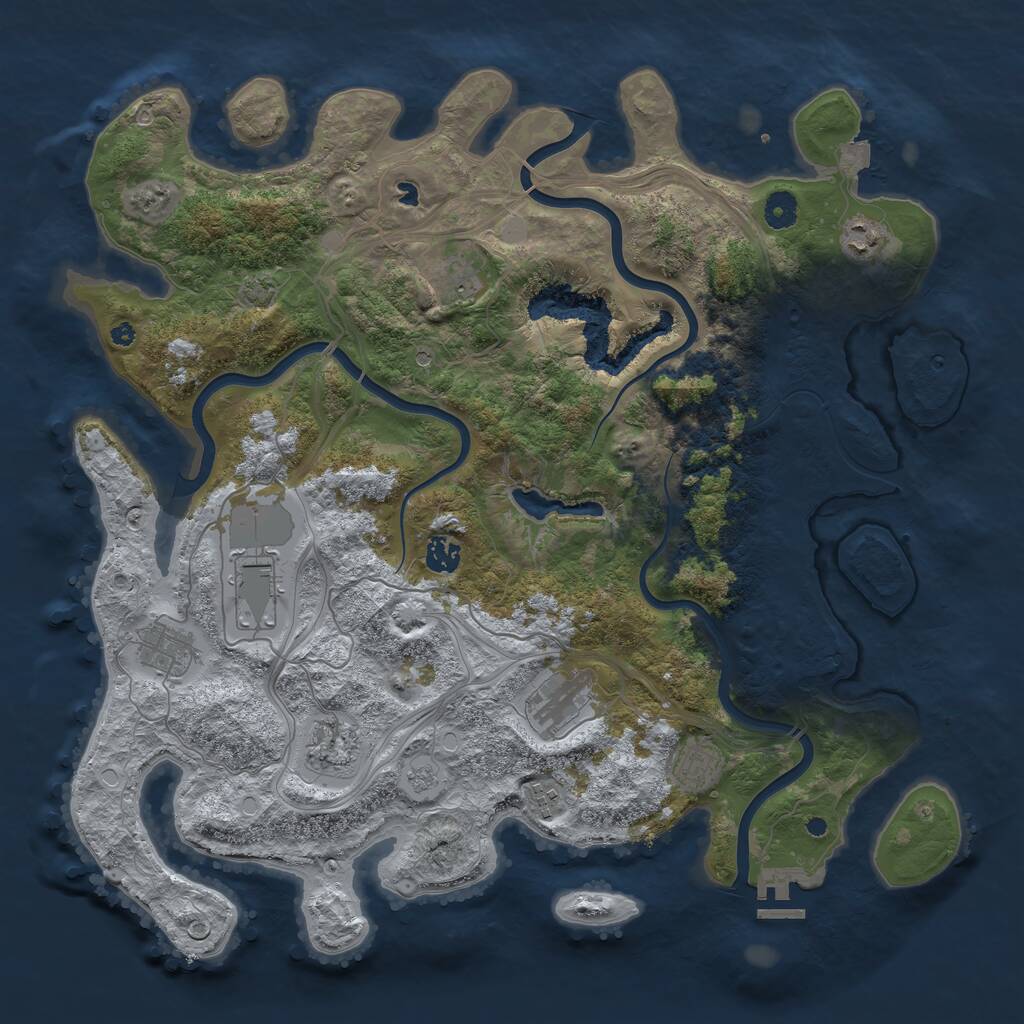 Rust Map: Procedural Map, Size: 4300, Seed: 1661945305, 14 Monuments