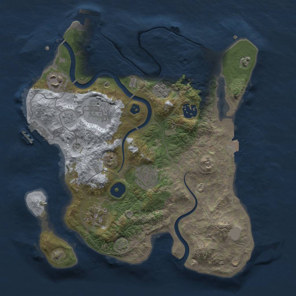 Rust Map: Procedural Map, Size: 3000, Seed: 159258840, 12 Monuments