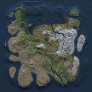 Thumbnail Rust Map: Procedural Map, Size: 3500, Seed: 424321411, 13 Monuments