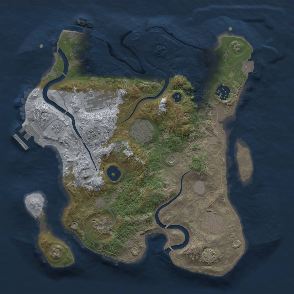 Rust Map: Procedural Map, Size: 3100, Seed: 159258840, 12 Monuments