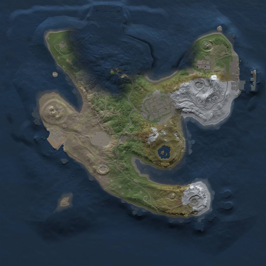 Rust Map: Procedural Map, Size: 2000, Seed: 1667903454, 5 Monuments