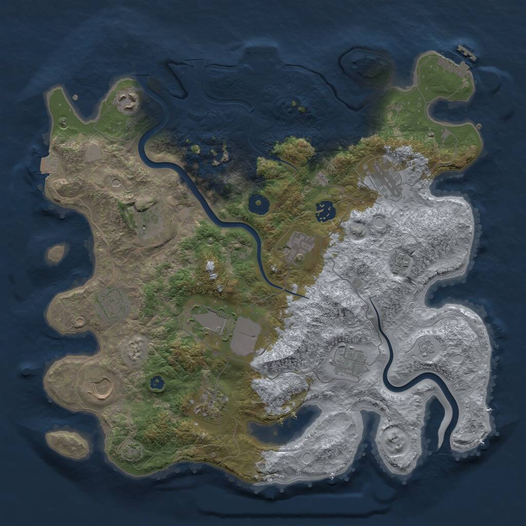 Rust Map: Procedural Map, Size: 3750, Seed: 5142341, 17 Monuments