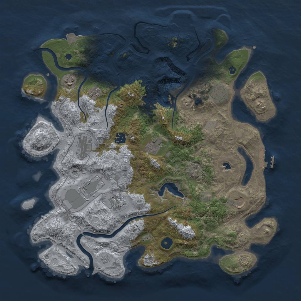 Rust Map: Procedural Map, Size: 4000, Seed: 20001030, 15 Monuments