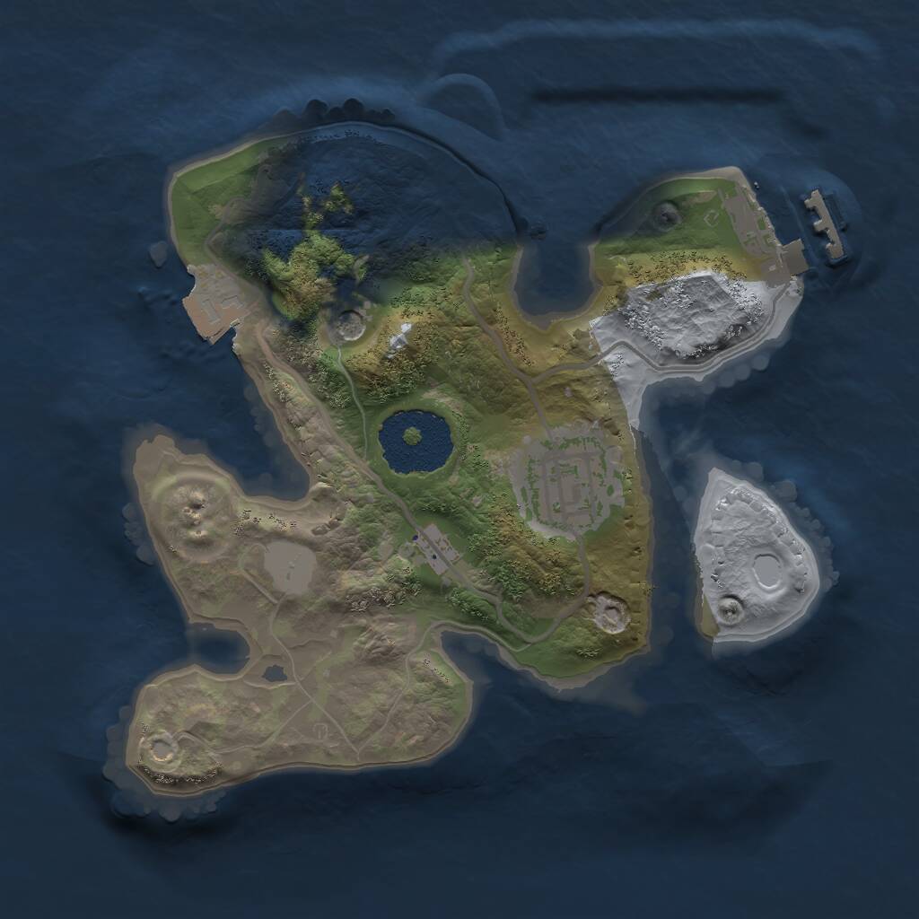 Rust Map: Procedural Map, Size: 2000, Seed: 1706861674, 4 Monuments