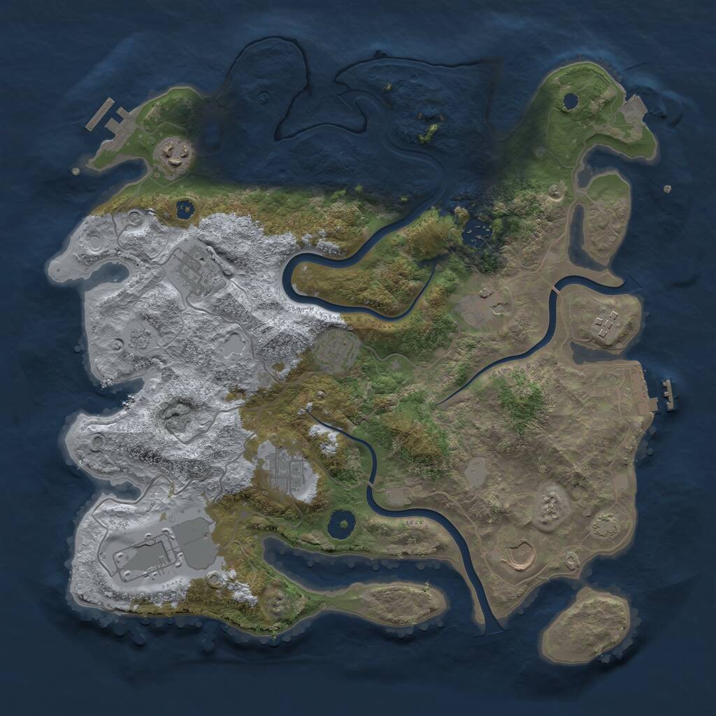 Rust Map: Procedural Map, Size: 3750, Seed: 6236425, 15 Monuments