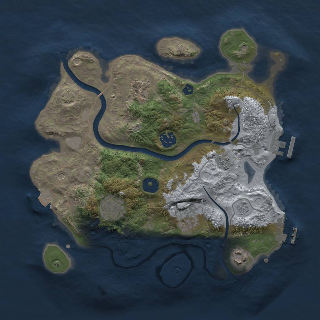 Rust Map: Procedural Map, Size: 3000, Seed: 39039, 12 Monuments