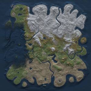 Thumbnail Rust Map: Procedural Map, Size: 5000, Seed: 1743824231, 17 Monuments