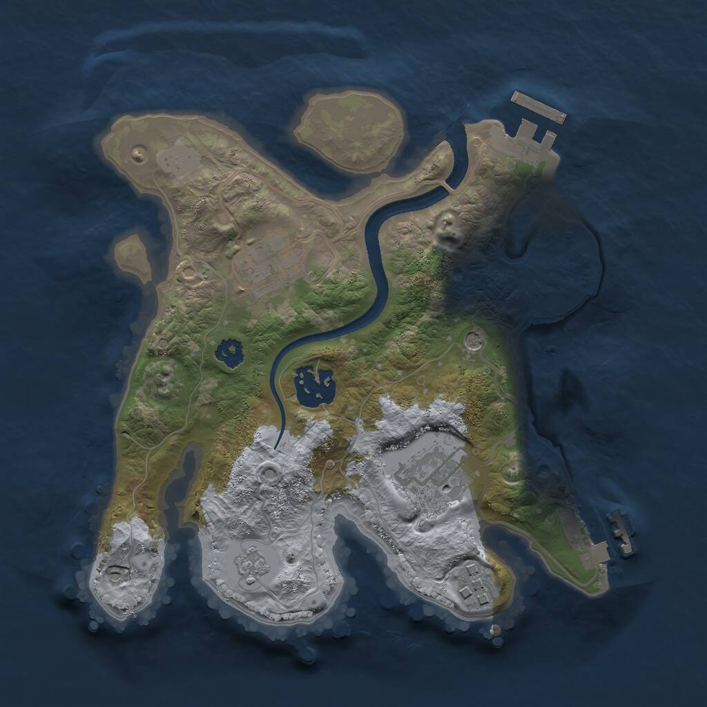 Rust Map: Procedural Map, Size: 2500, Seed: 617132111, 9 Monuments