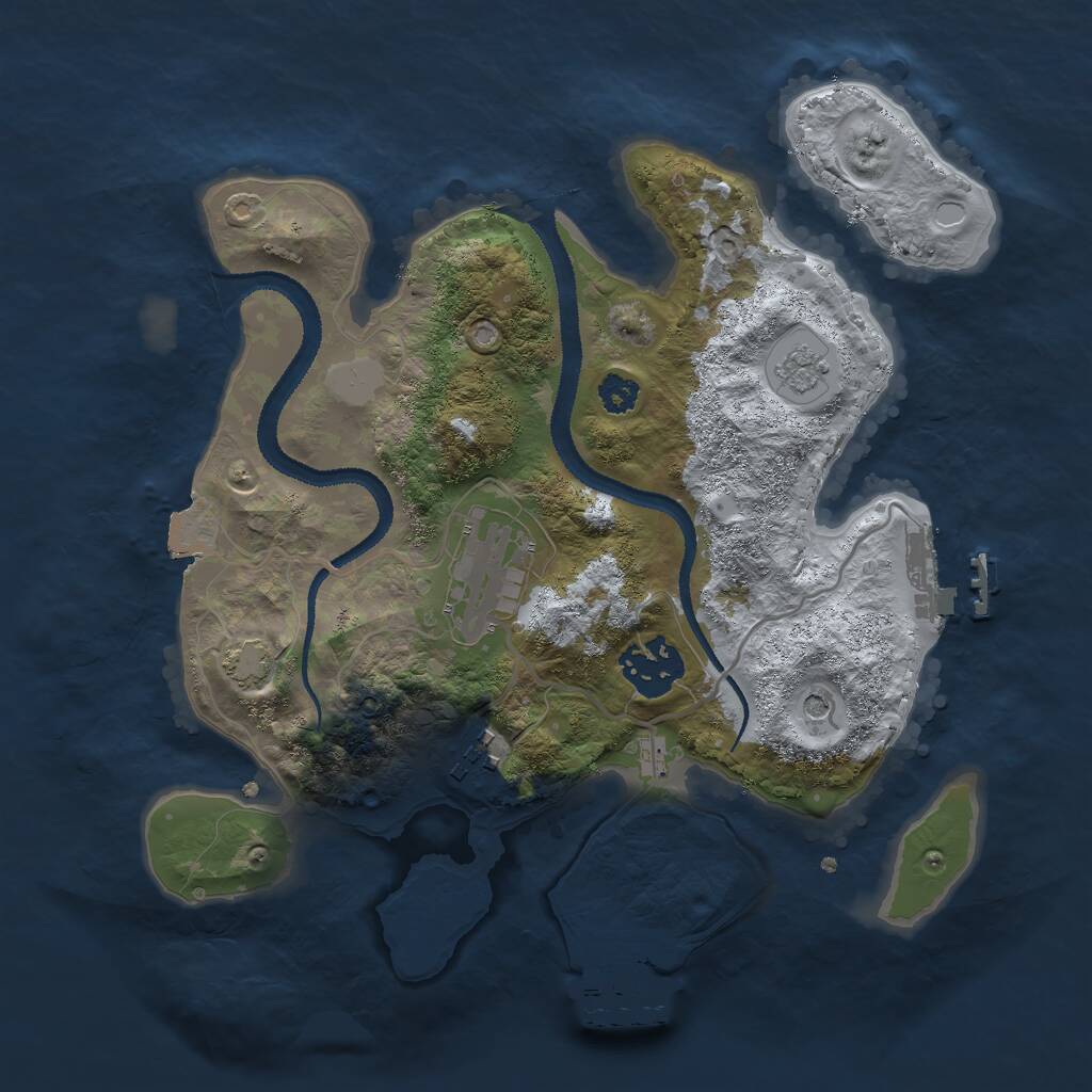 Rust Map: Procedural Map, Size: 2750, Seed: 2500, 9 Monuments