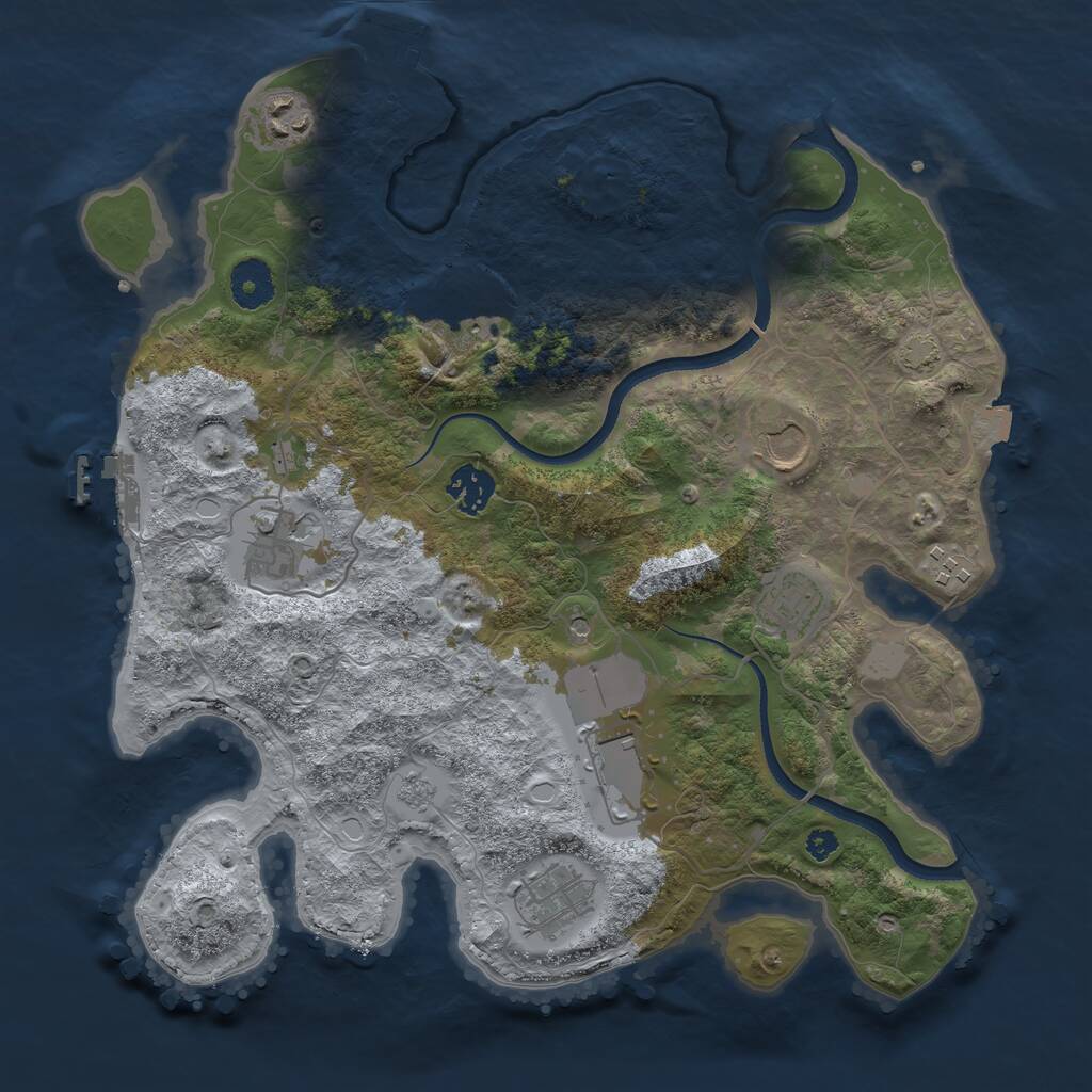 Rust Map: Procedural Map, Size: 3500, Seed: 403581182, 15 Monuments