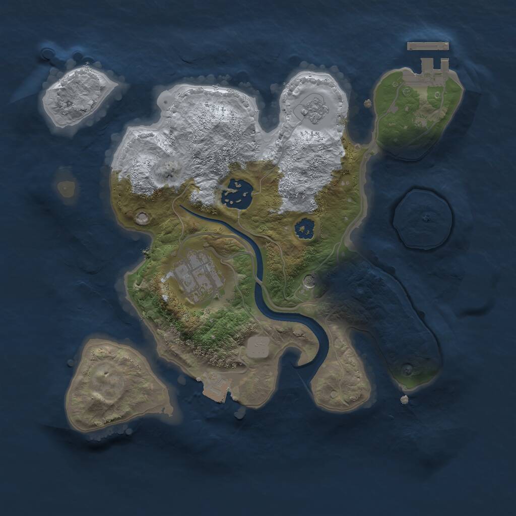 Rust Map: Procedural Map, Size: 2500, Seed: 859201, 6 Monuments