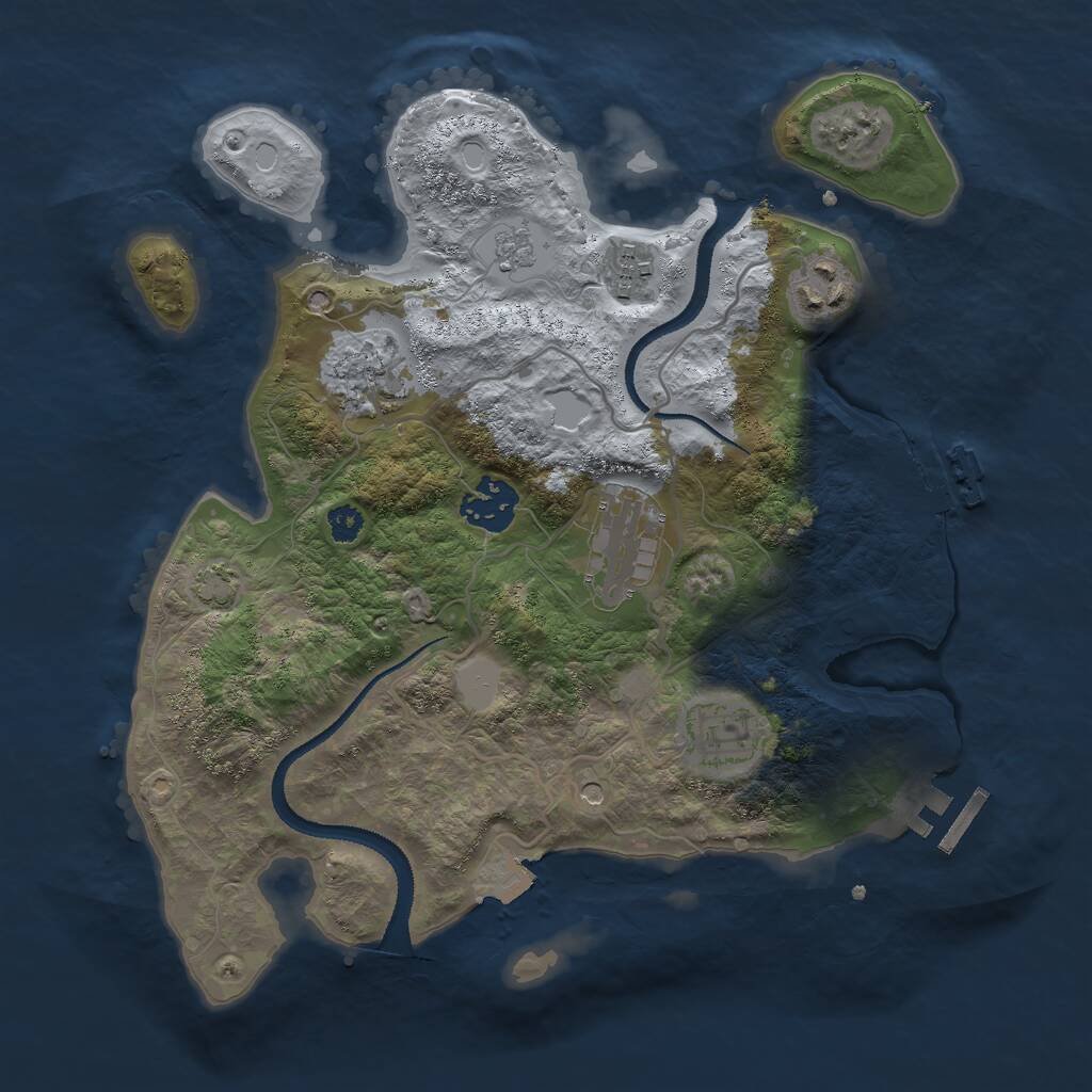 Rust Map: Procedural Map, Size: 3000, Seed: 1865863709, 12 Monuments
