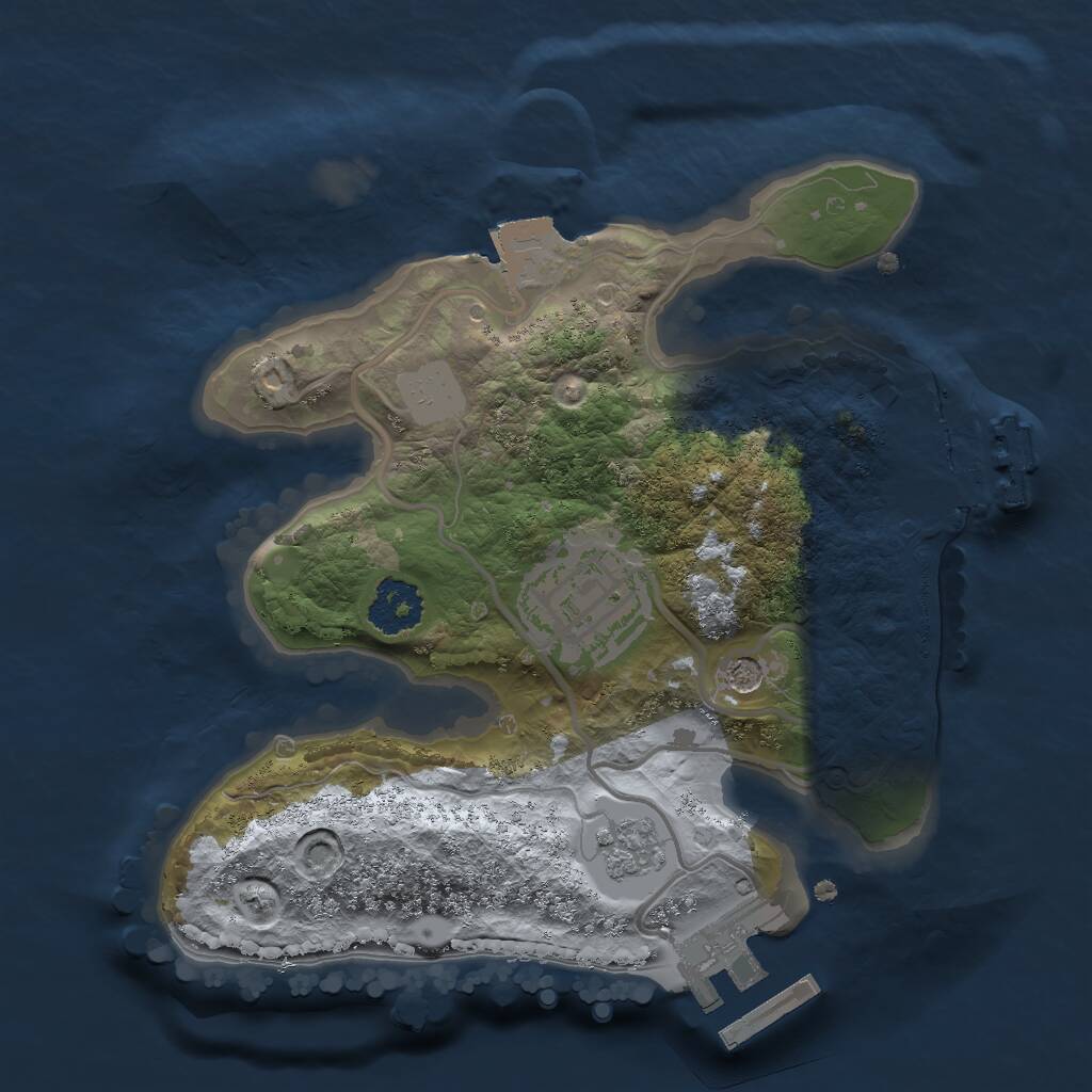 Rust Map: Procedural Map, Size: 2000, Seed: 883822737, 6 Monuments