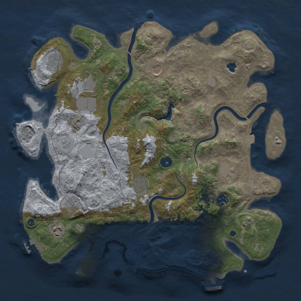 Rust Map: Procedural Map, Size: 4000, Seed: 510909750, 15 Monuments