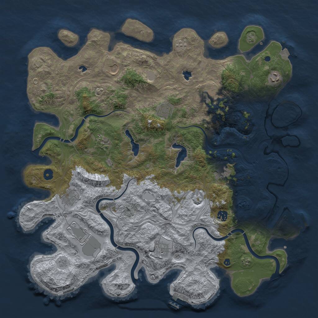 Rust Map: Procedural Map, Size: 4500, Seed: 17268, 17 Monuments
