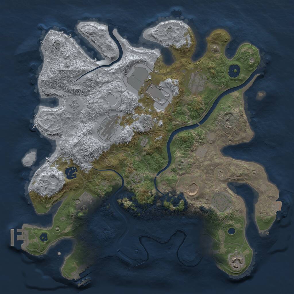 Rust Map: Procedural Map, Size: 3500, Seed: 82860040, 15 Monuments