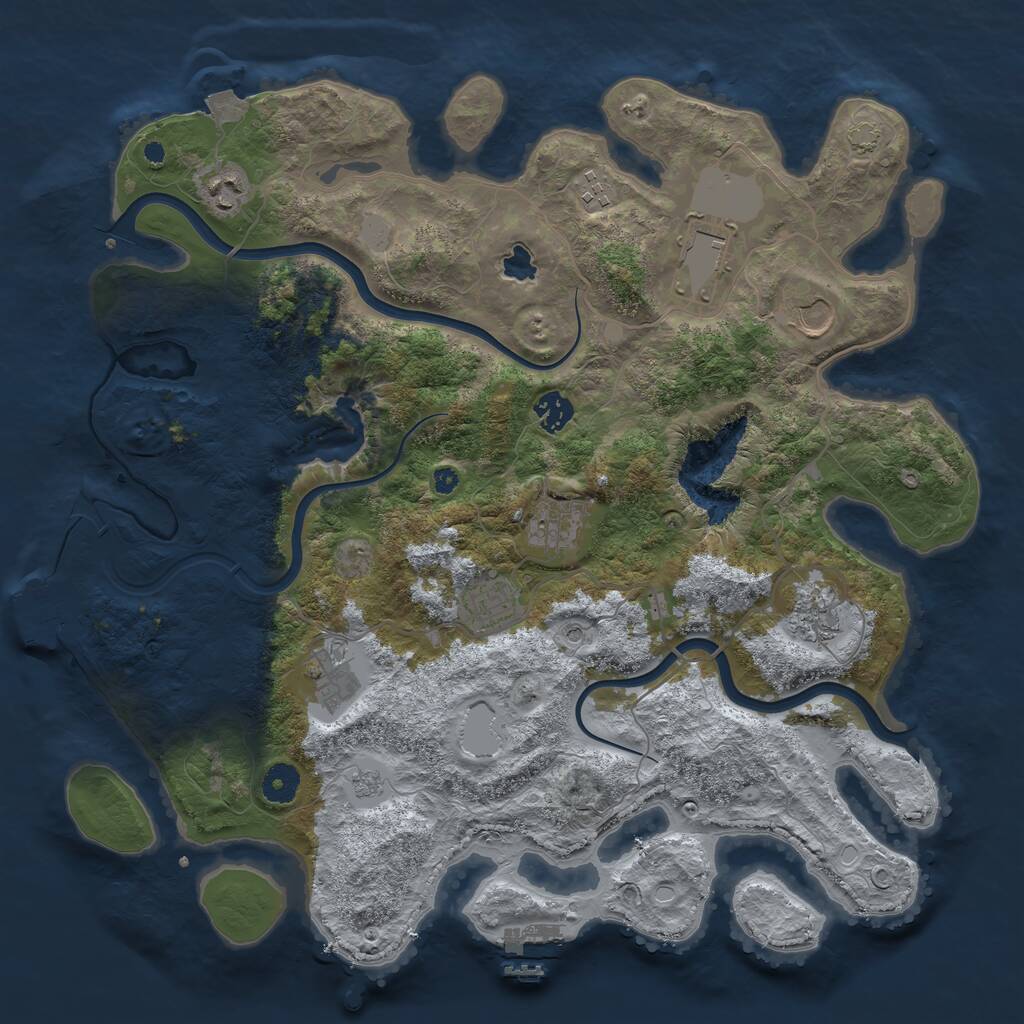 Rust Map: Procedural Map, Size: 4000, Seed: 786018708, 15 Monuments