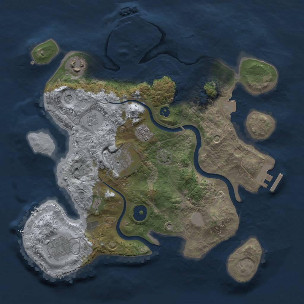 Rust Map: Procedural Map, Size: 3000, Seed: 137282189, 10 Monuments
