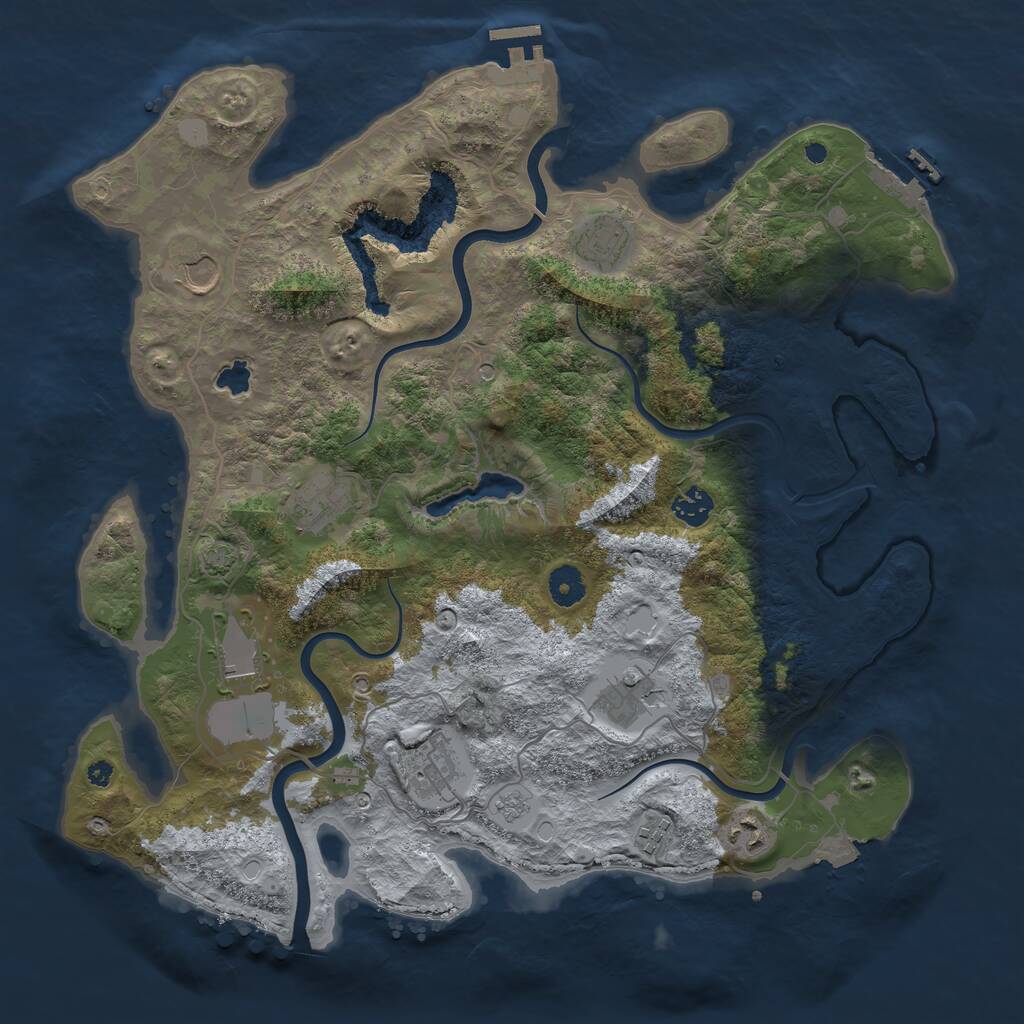 Rust Map: Procedural Map, Size: 4000, Seed: 1048499029, 15 Monuments