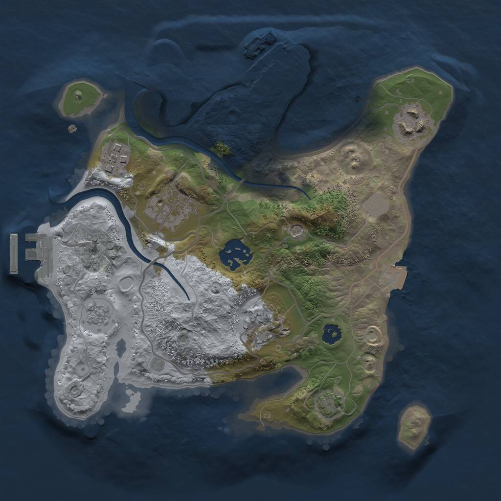 Rust Map: Procedural Map, Size: 2500, Seed: 996796191, 11 Monuments