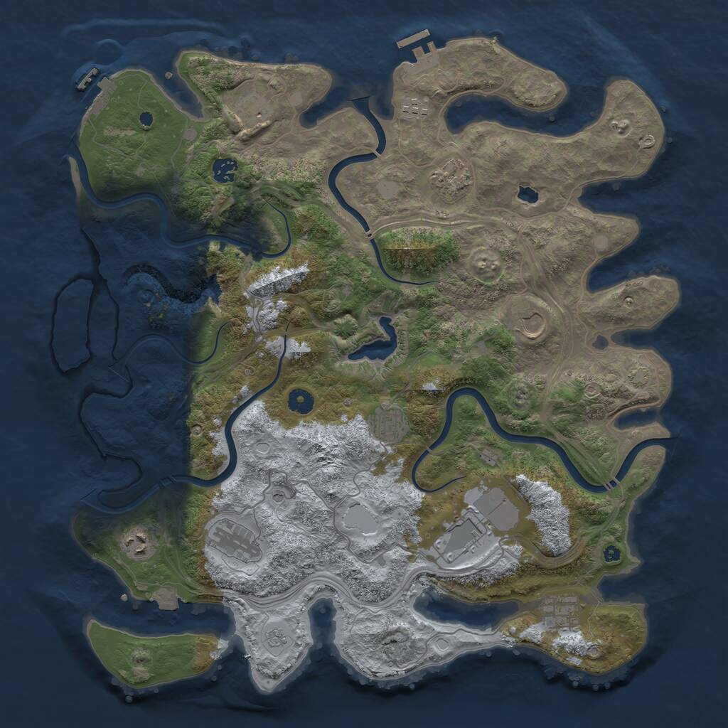Rust Map: Procedural Map, Size: 4300, Seed: 617121142, 16 Monuments