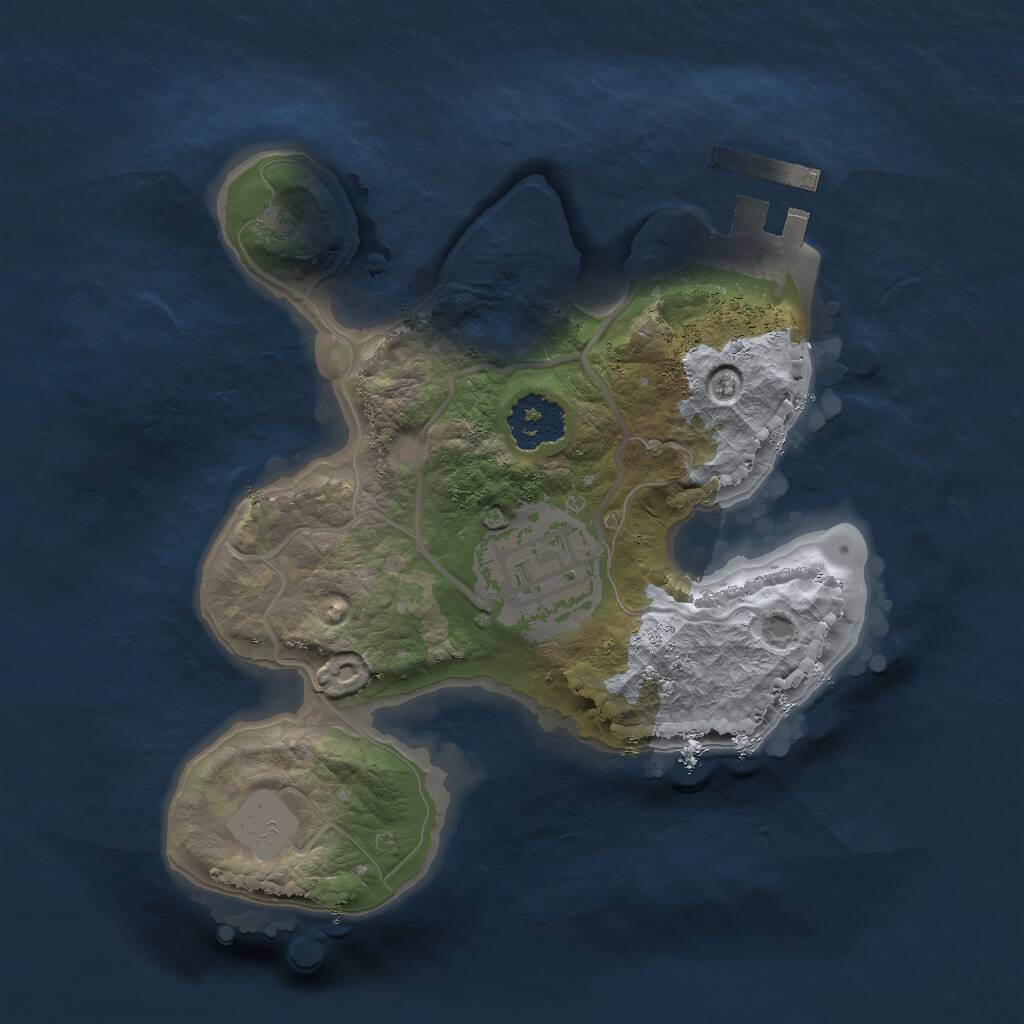 Rust Map: Procedural Map, Size: 1850, Seed: 288221282, 3 Monuments