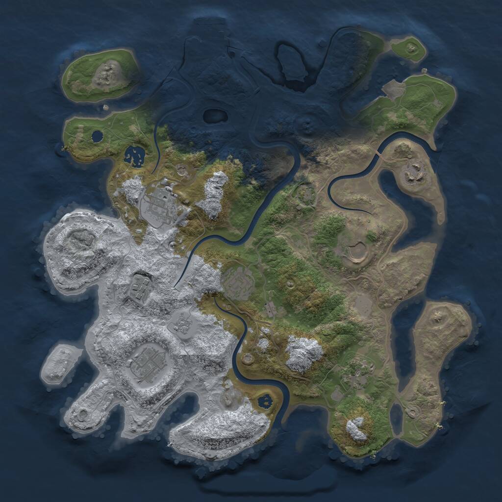 Rust Map: Procedural Map, Size: 3500, Seed: 8139793, 13 Monuments