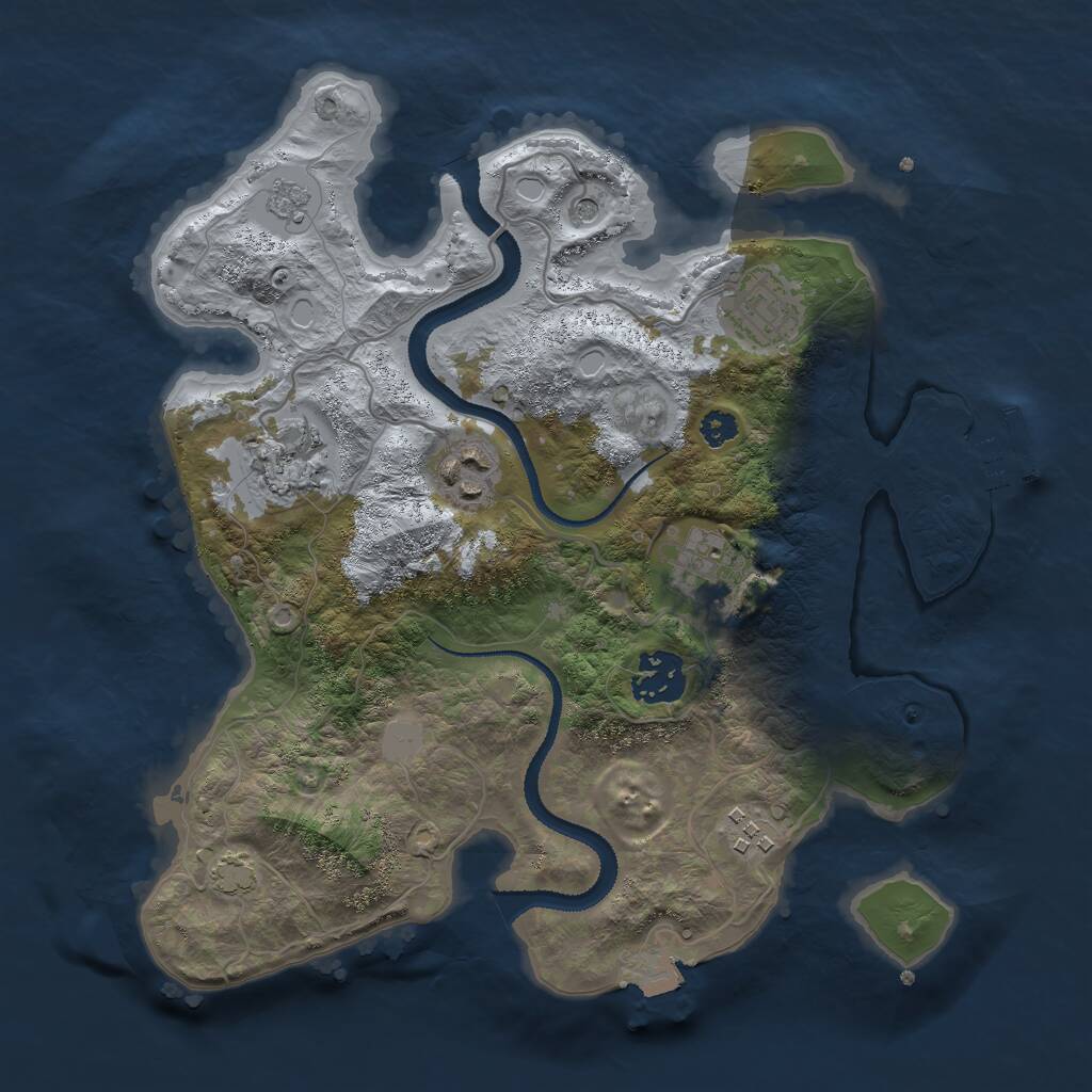 Rust Map: Procedural Map, Size: 3000, Seed: 353430433, 11 Monuments