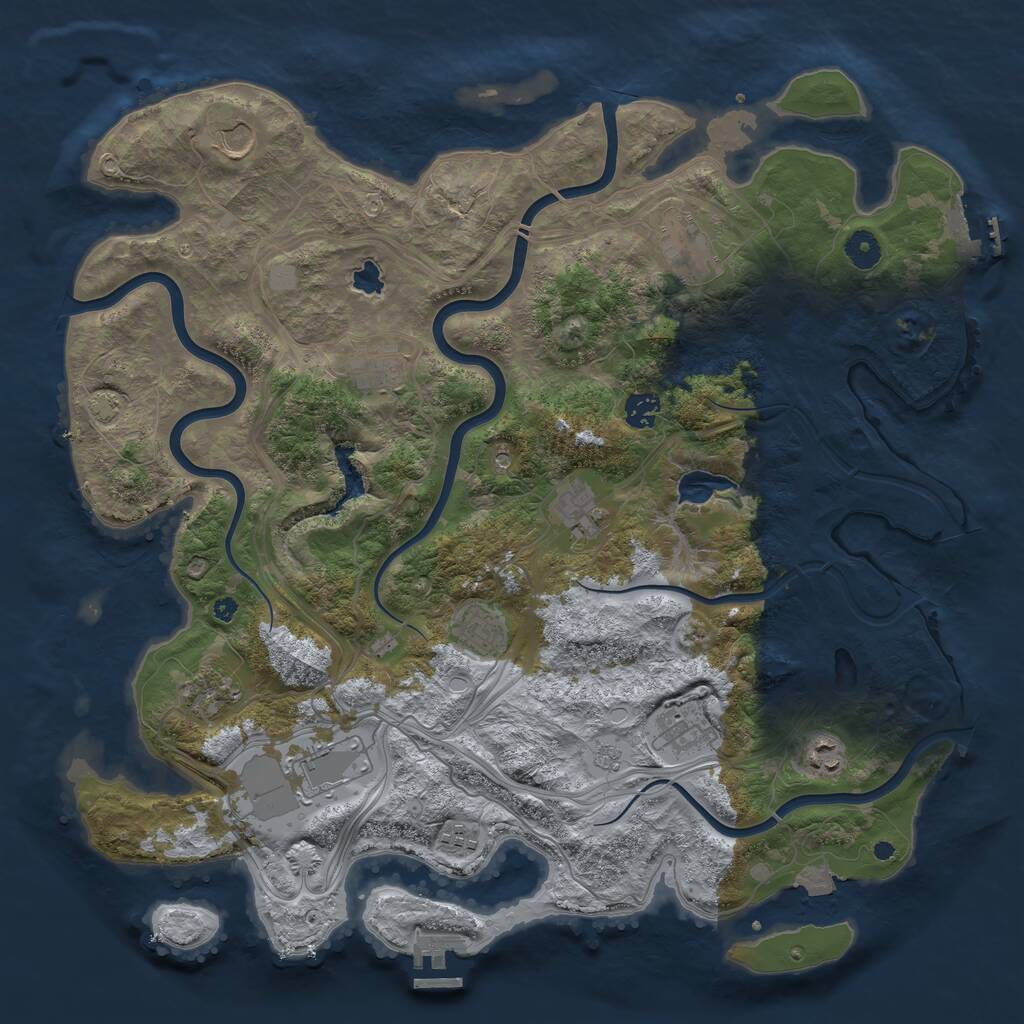 Rust Map: Procedural Map, Size: 4250, Seed: 1833, 17 Monuments