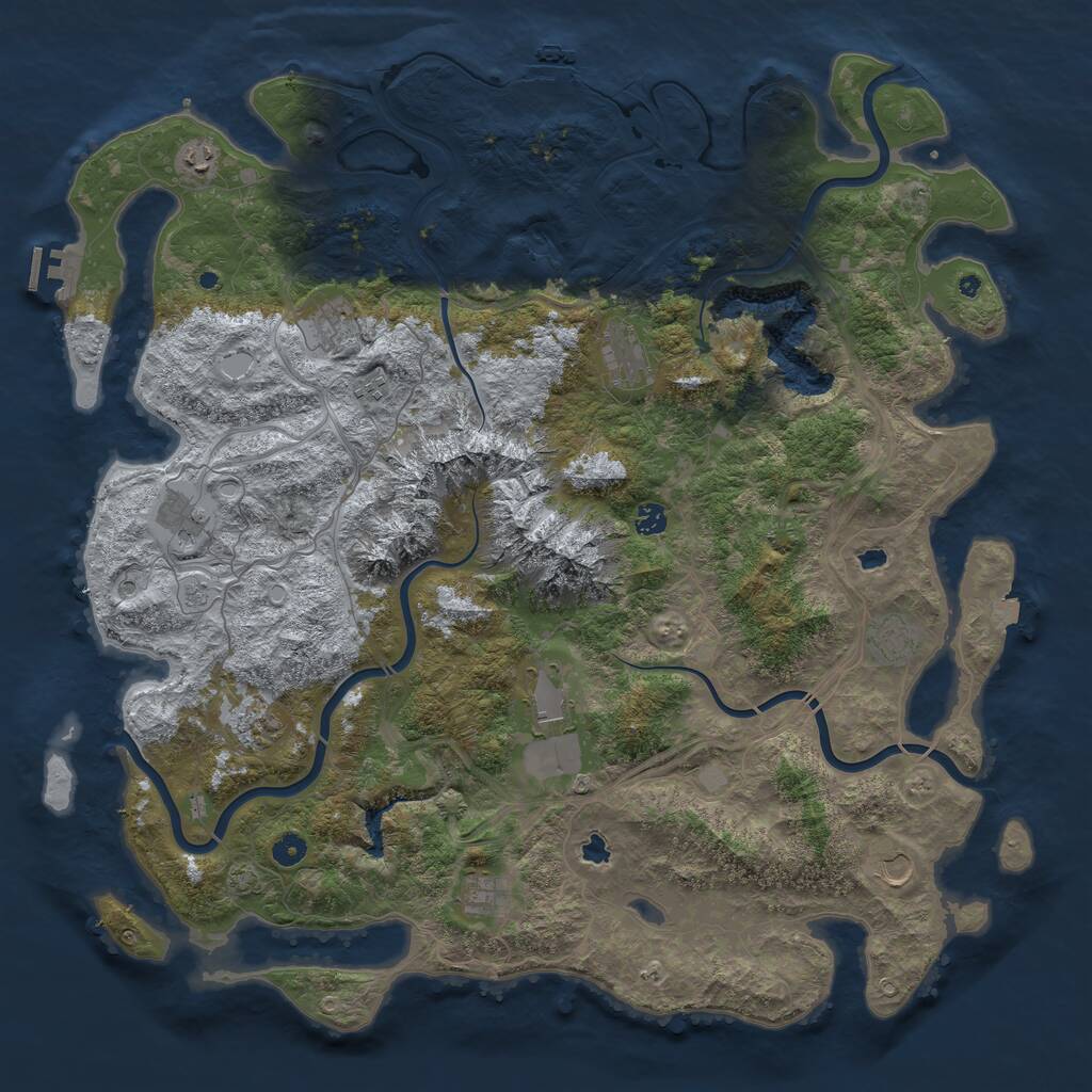 Rust Map: Procedural Map, Size: 5000, Seed: 4576456, 17 Monuments