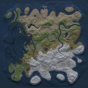Thumbnail Rust Map: Procedural Map, Size: 4000, Seed: 104268708, 14 Monuments