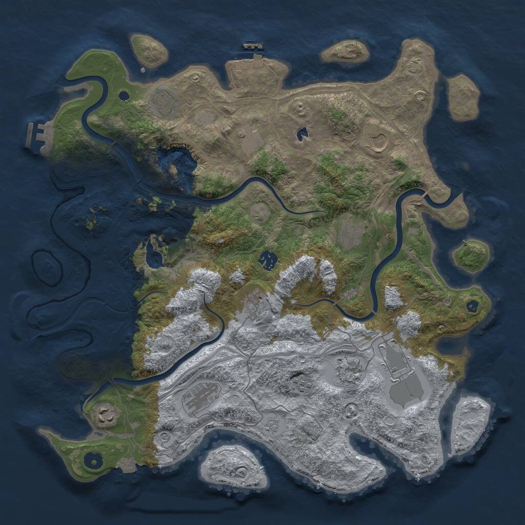 Rust Map: Procedural Map, Size: 4250, Seed: 59872054, 17 Monuments