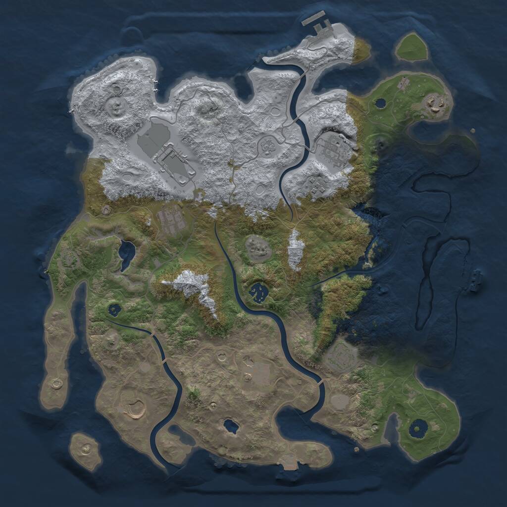 Rust Map: Procedural Map, Size: 4050, Seed: 1582017887, 15 Monuments