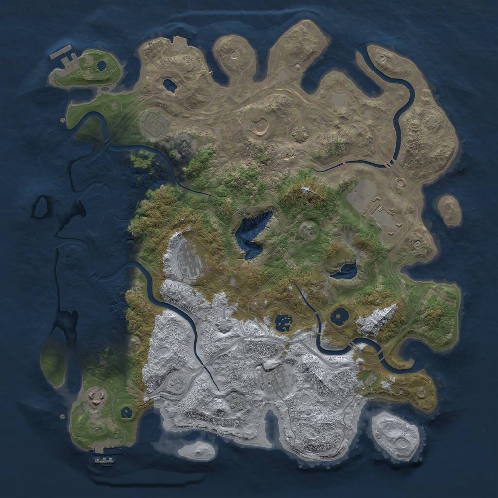 Rust Map: Procedural Map, Size: 4250, Seed: 2057481902, 14 Monuments