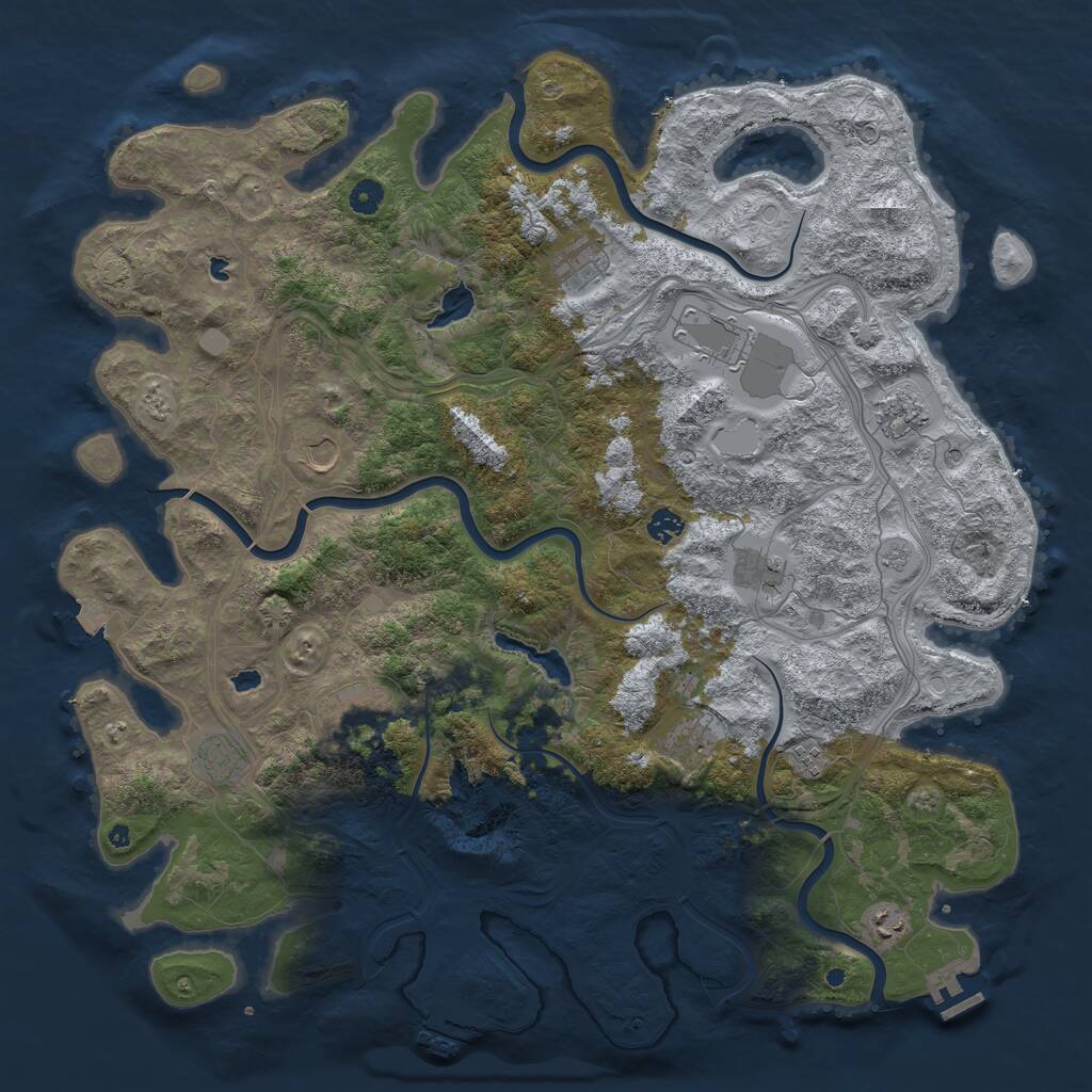 Rust Map: Procedural Map, Size: 4800, Seed: 8790234, 17 Monuments