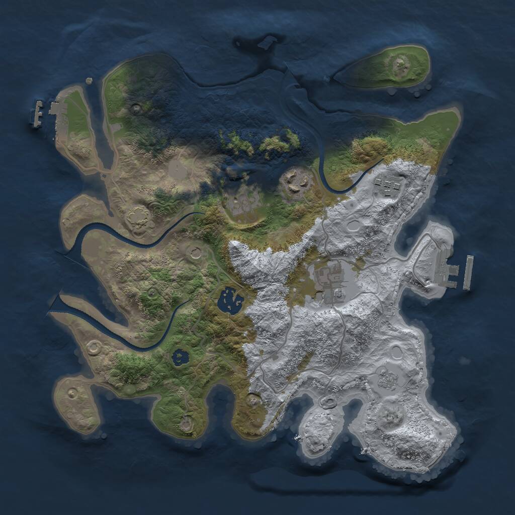 Rust Map: Procedural Map, Size: 3000, Seed: 15635, 11 Monuments