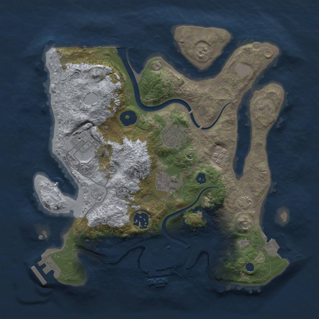 Rust Map: Procedural Map, Size: 3000, Seed: 30178, 11 Monuments