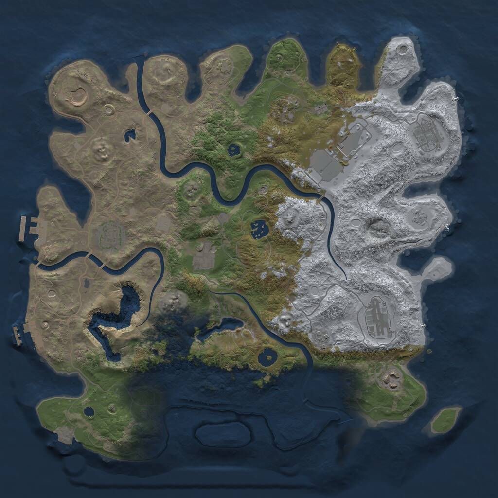 Rust Map: Procedural Map, Size: 4000, Seed: 31081978, 16 Monuments