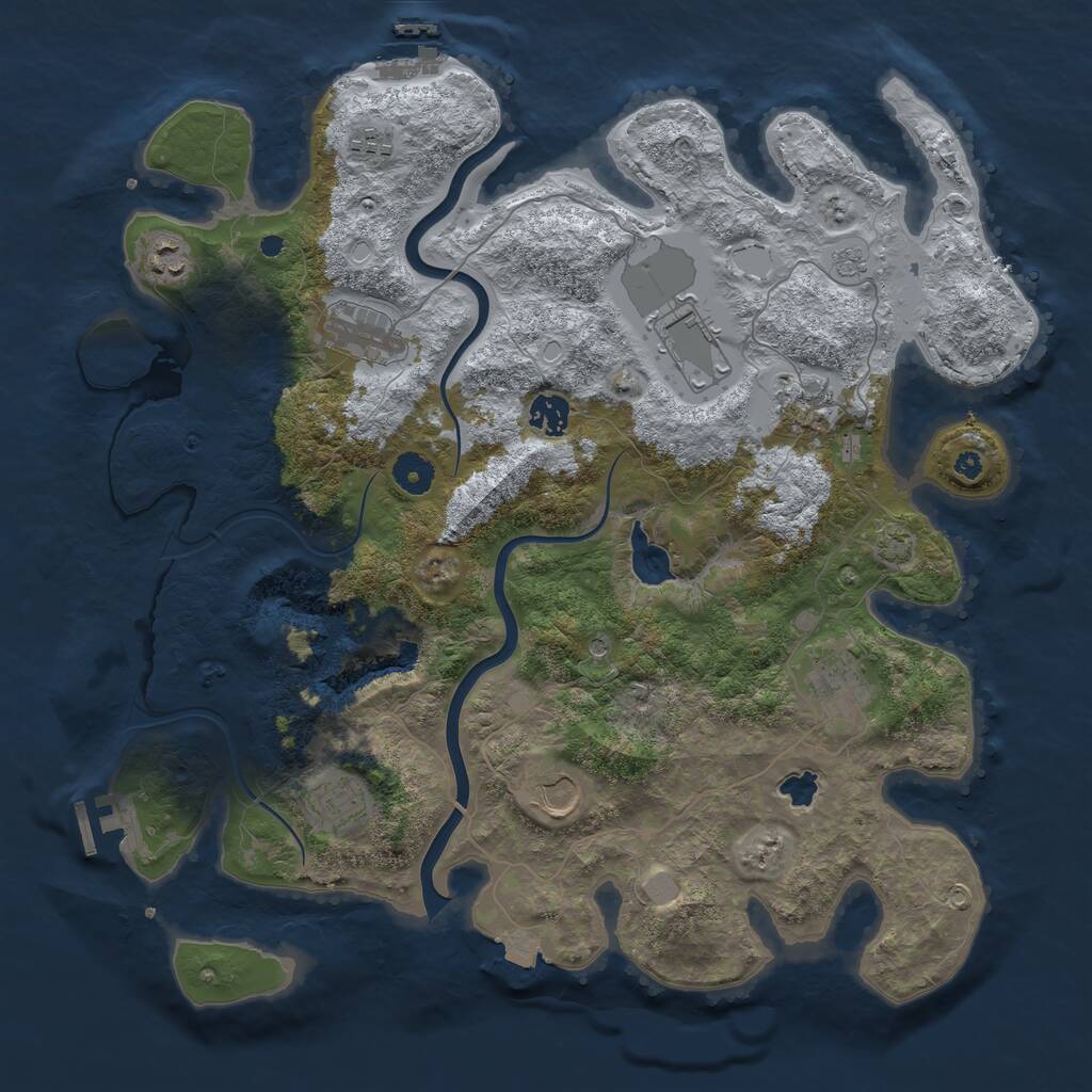 Rust Map: Procedural Map, Size: 4000, Seed: 1327333752, 15 Monuments
