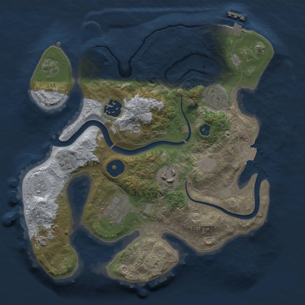 Rust Map: Procedural Map, Size: 2700, Seed: 1785326496, 10 Monuments