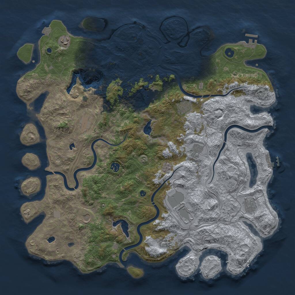 Rust Map: Procedural Map, Size: 4800, Seed: 1825561812, 17 Monuments