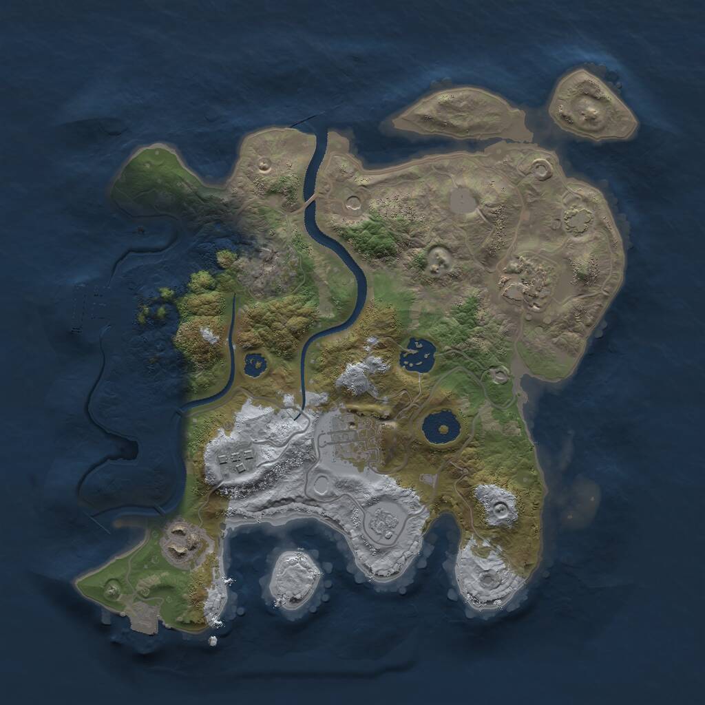Rust Map: Procedural Map, Size: 3000, Seed: 889487751, 10 Monuments