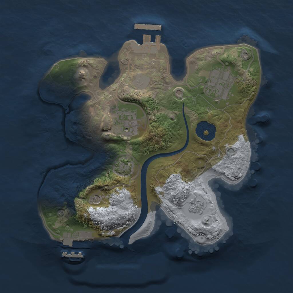Rust Map: Procedural Map, Size: 2200, Seed: 830183773, 8 Monuments