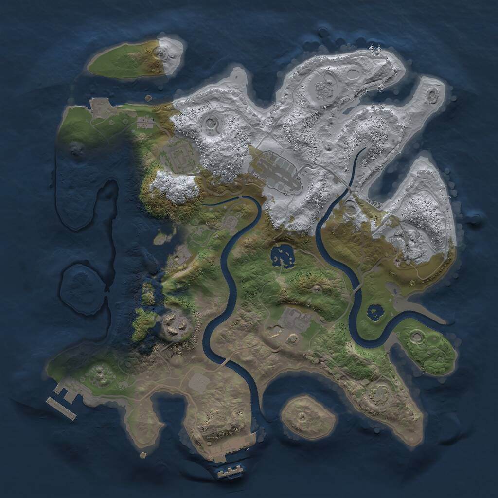 Rust Map: Procedural Map, Size: 3000, Seed: 48312246, 13 Monuments